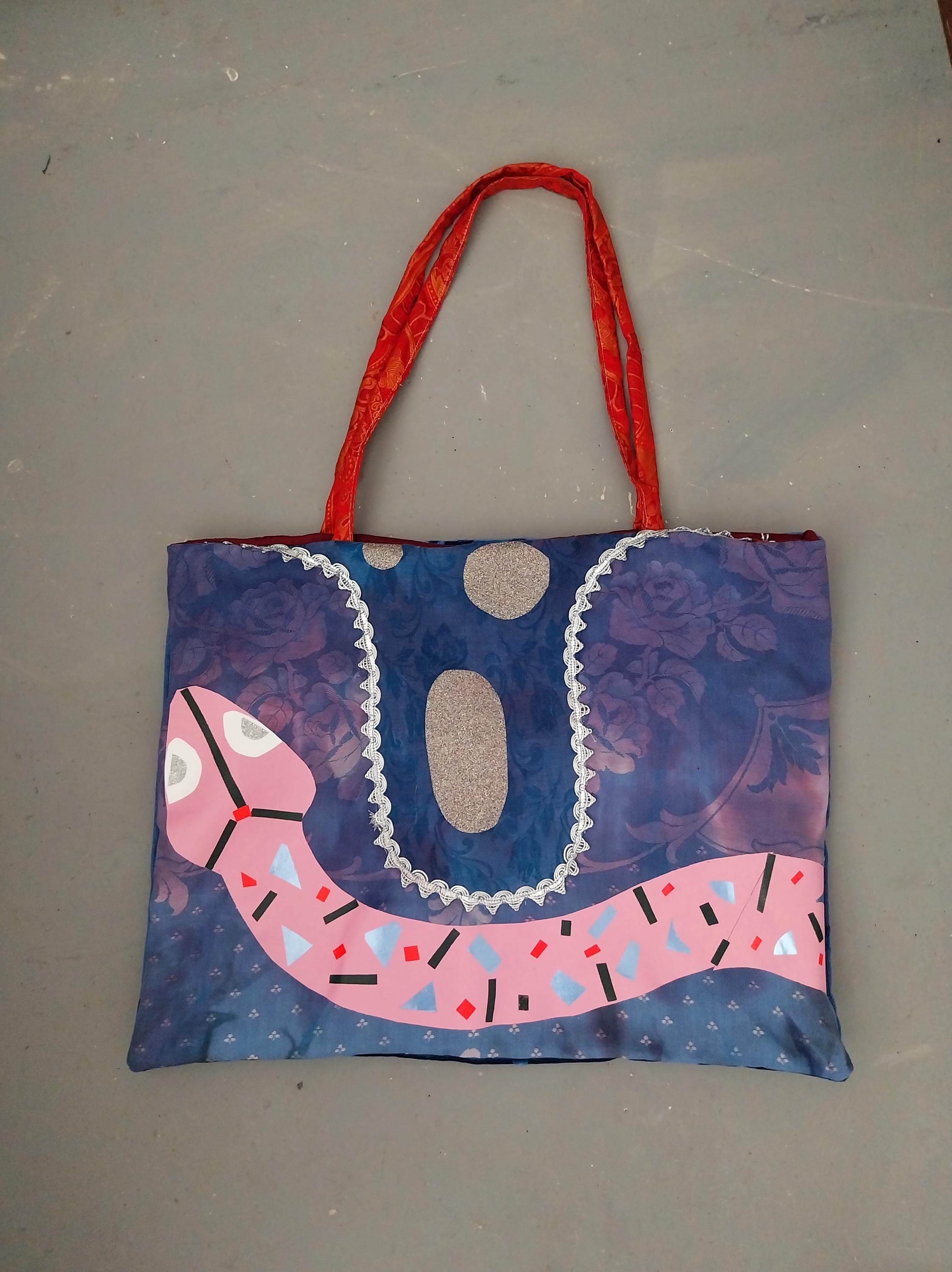 Pink Snake Tote Bag
