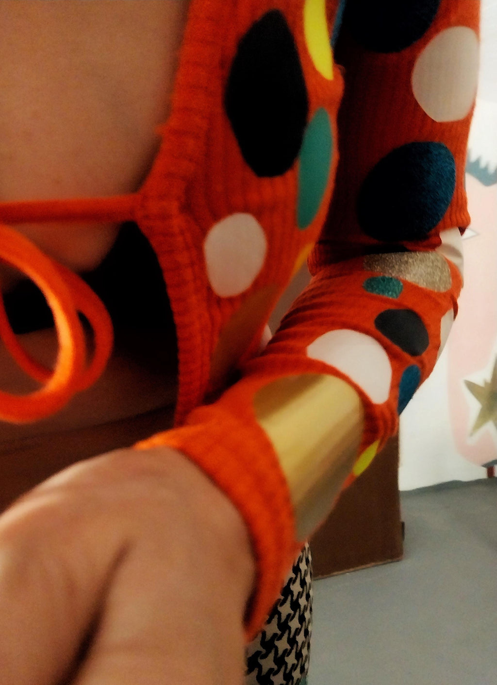 Orange Dotted Cardigan