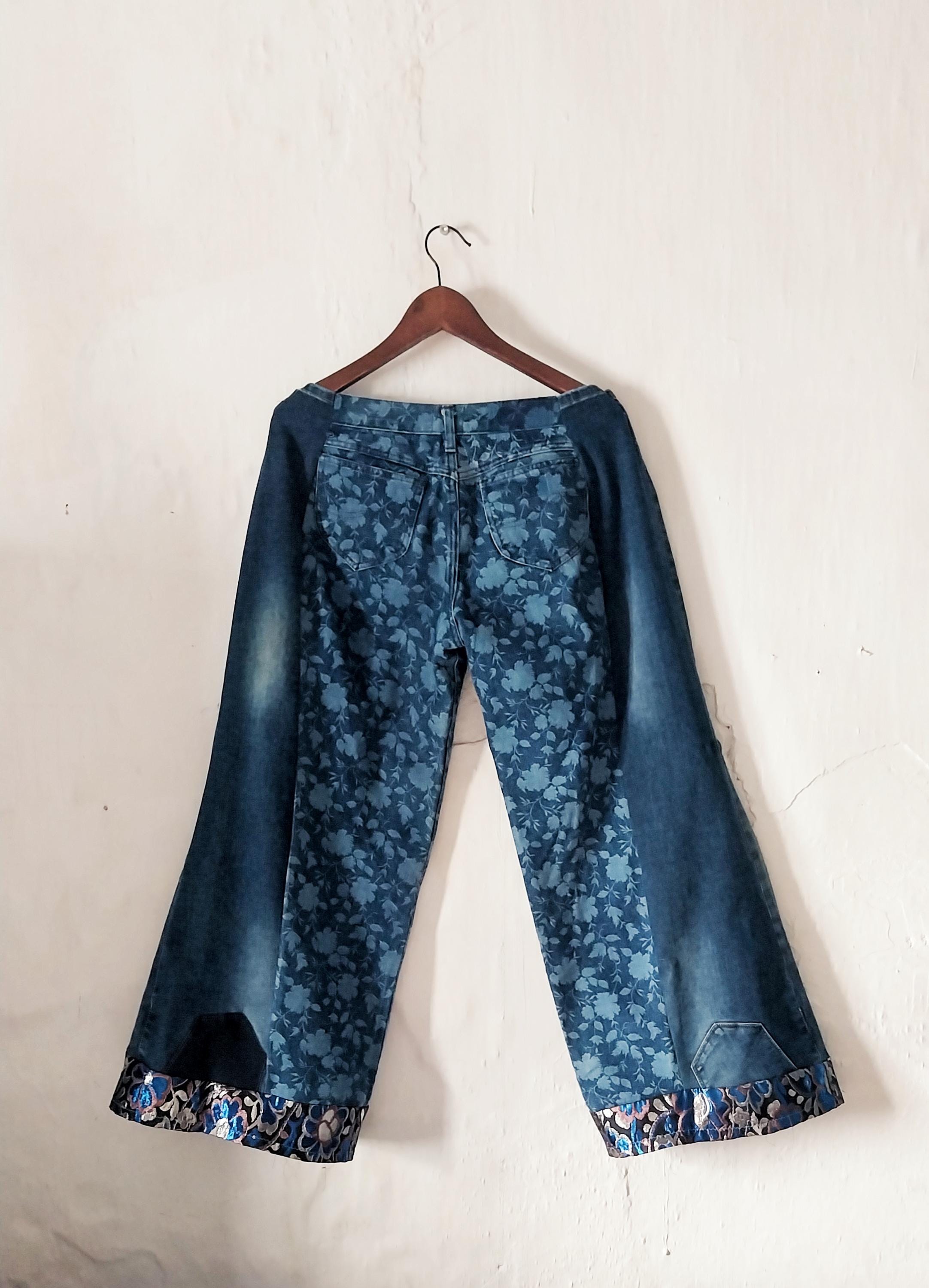 Blue Floral Jeans