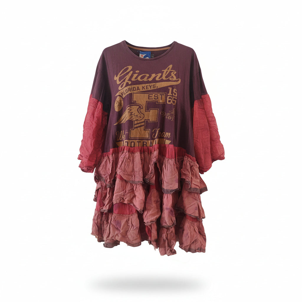 Burgundy Clash Reworked Dress