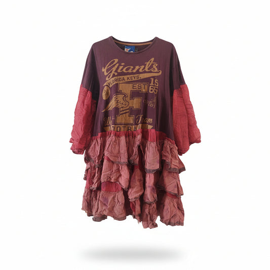 Burgundy Clash Reworked Dress