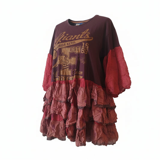 Burgundy Clash Reworked Dress