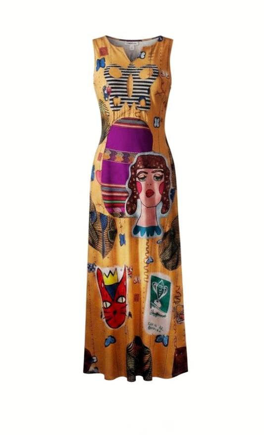 Golden Surrealist Dress