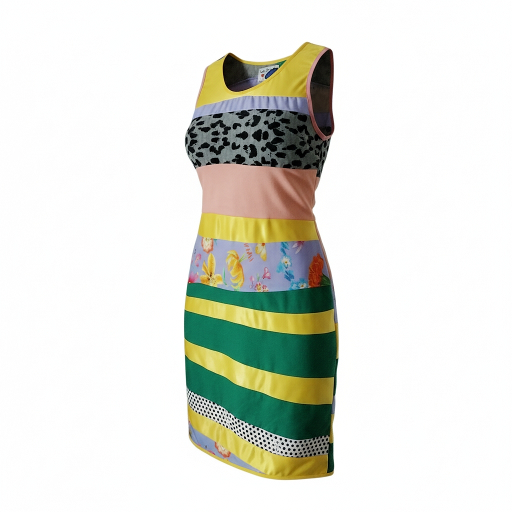 Pink Green Yellow Dress